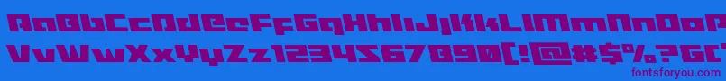 Turbochargeleft Font – Purple Fonts on Blue Background