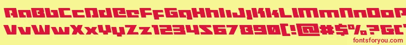 フォントTurbochargeleft – 赤い文字の黄色い背景