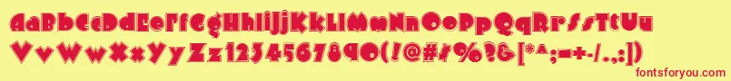 Arbuckle Inline Nf Font – Red Fonts on Yellow Background