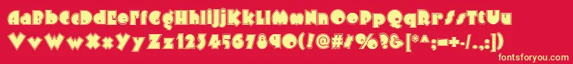 Arbuckle Inline Nf Font – Yellow Fonts on Red Background