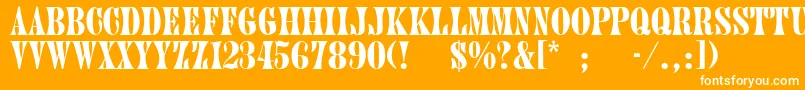 Czcionka Kingsrowthin – białe czcionki na pomarańczowym tle