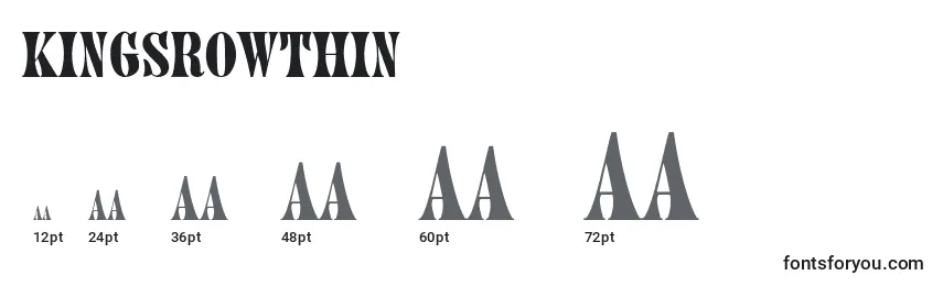 Kingsrowthin Font Sizes