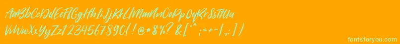 SugarstylemillenialRegular Font – Green Fonts on Orange Background