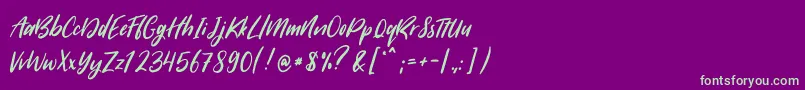 SugarstylemillenialRegular Font – Green Fonts on Purple Background