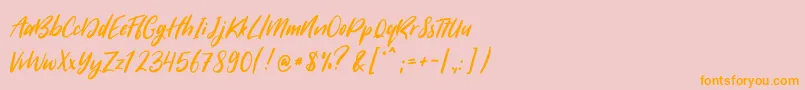 SugarstylemillenialRegular-Schriftart – Orangefarbene Schriften auf rosa Hintergrund