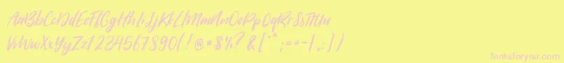 SugarstylemillenialRegular Font – Pink Fonts on Yellow Background