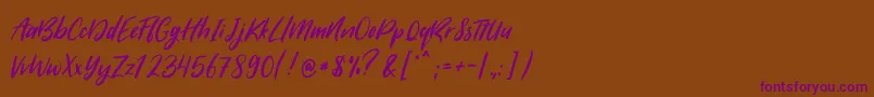 SugarstylemillenialRegular Font – Purple Fonts on Brown Background