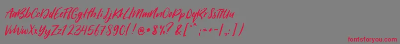 SugarstylemillenialRegular Font – Red Fonts on Gray Background