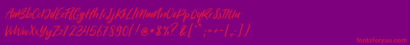 SugarstylemillenialRegular-Schriftart – Rote Schriften auf violettem Hintergrund