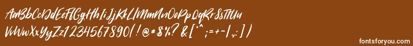 フォントSugarstylemillenialRegular – 茶色の背景に白い文字