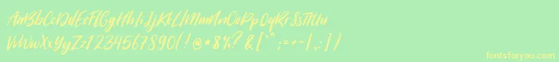 SugarstylemillenialRegular-Schriftart – Gelbe Schriften auf grünem Hintergrund