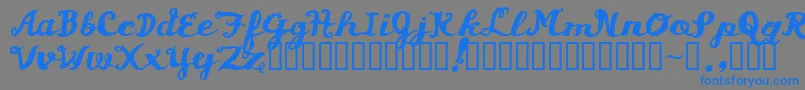フォントAsswipe – 灰色の背景に青い文字
