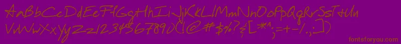 Шрифт DjbInAHurry – коричневые шрифты на фиолетовом фоне