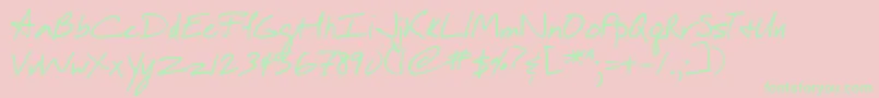 DjbInAHurry Font – Green Fonts on Pink Background