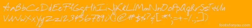DjbInAHurry Font – Pink Fonts on Orange Background