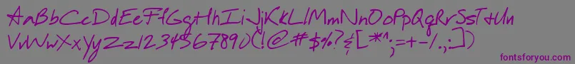DjbInAHurry-fontti – violetit fontit harmaalla taustalla