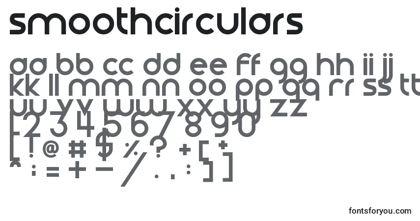 Czcionka SmoothCirculars – alfabet, cyfry, specjalne znaki