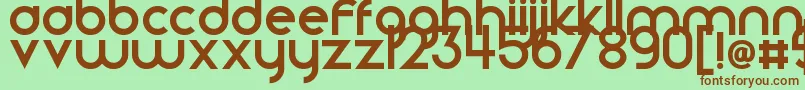フォントSmoothCirculars – 緑の背景に茶色のフォント