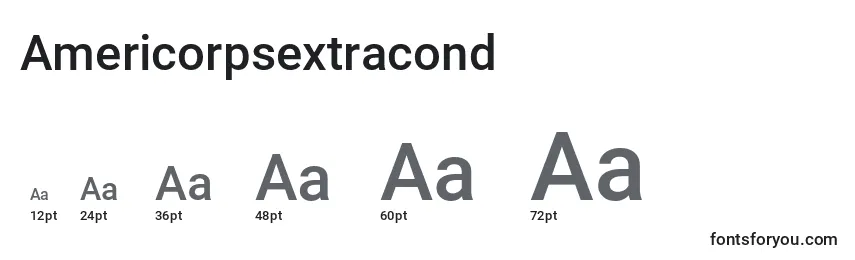 Размеры шрифта Americorpsextracond