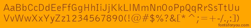 Weitere Informationen zur BellGothicBt-Schriftart BellGothicBt-Schriftart – Braune Schriften auf orangefarbenem Hintergrund
