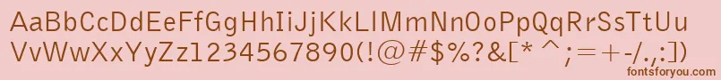 Weitere Informationen zur BellGothicBt-Schriftart BellGothicBt-Schriftart – Braune Schriften auf rosa Hintergrund