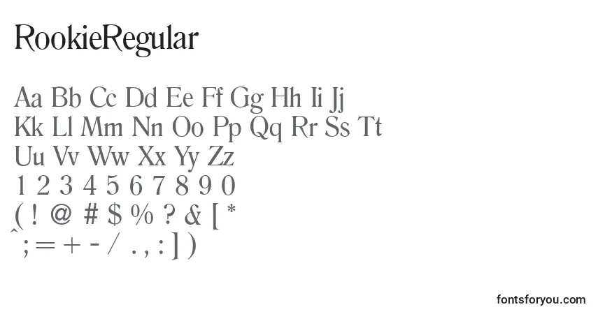 RookieRegular Font – alphabet, numbers, special characters