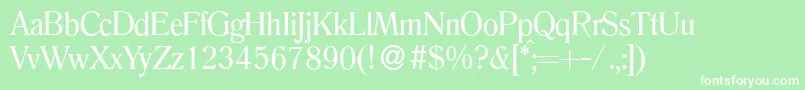 Fonte RookieRegular – fontes brancas em um fundo verde