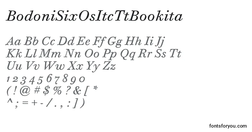 BodoniSixOsItcTtBookita font – alphabet, numbers, special characters