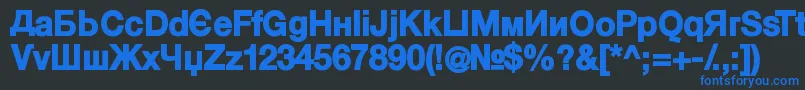 KyrillasansserifBlack Font – Blue Fonts on Black Background