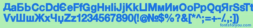 KyrillasansserifBlack Font – Blue Fonts on Green Background