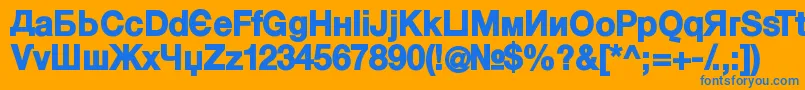 KyrillasansserifBlack Font – Blue Fonts on Orange Background