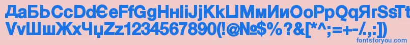 KyrillasansserifBlack Font – Blue Fonts on Pink Background