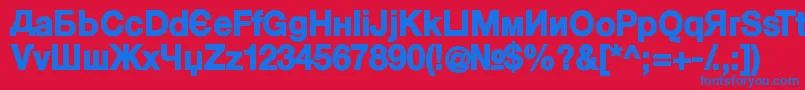 KyrillasansserifBlack Font – Blue Fonts on Red Background