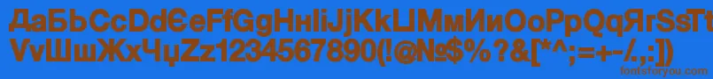 KyrillasansserifBlack Font – Brown Fonts on Blue Background