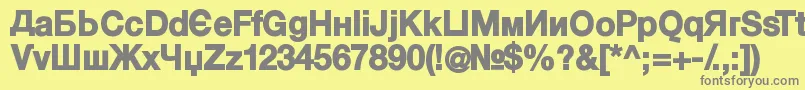 KyrillasansserifBlack Font – Gray Fonts on Yellow Background
