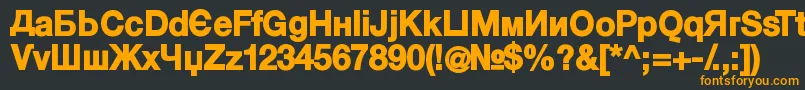 KyrillasansserifBlack Font – Orange Fonts on Black Background