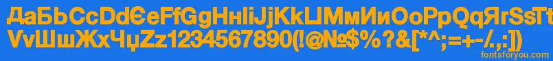 KyrillasansserifBlack Font – Orange Fonts on Blue Background
