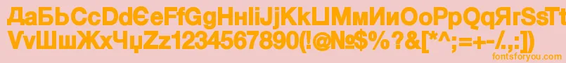 KyrillasansserifBlack Font – Orange Fonts on Pink Background