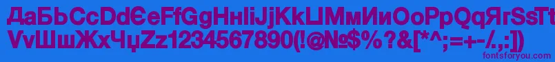 KyrillasansserifBlack Font – Purple Fonts on Blue Background