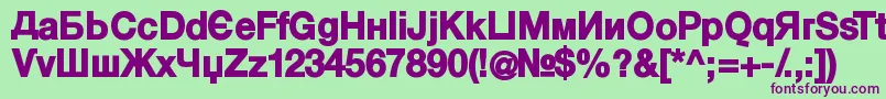 KyrillasansserifBlack Font – Purple Fonts on Green Background