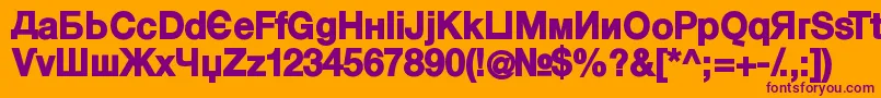 KyrillasansserifBlack Font – Purple Fonts on Orange Background