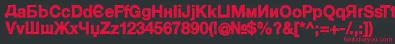 KyrillasansserifBlack Font – Red Fonts on Black Background