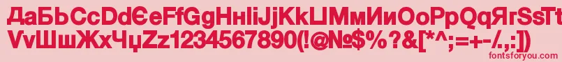 KyrillasansserifBlack Font – Red Fonts on Pink Background