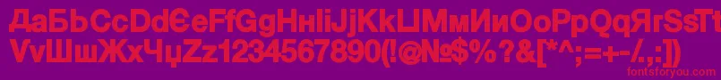 KyrillasansserifBlack Font – Red Fonts on Purple Background