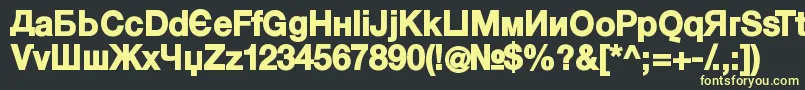 KyrillasansserifBlack Font – Yellow Fonts on Black Background