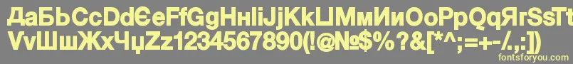 KyrillasansserifBlack Font – Yellow Fonts on Gray Background