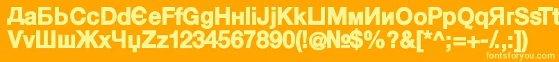 KyrillasansserifBlack Font – Yellow Fonts on Orange Background
