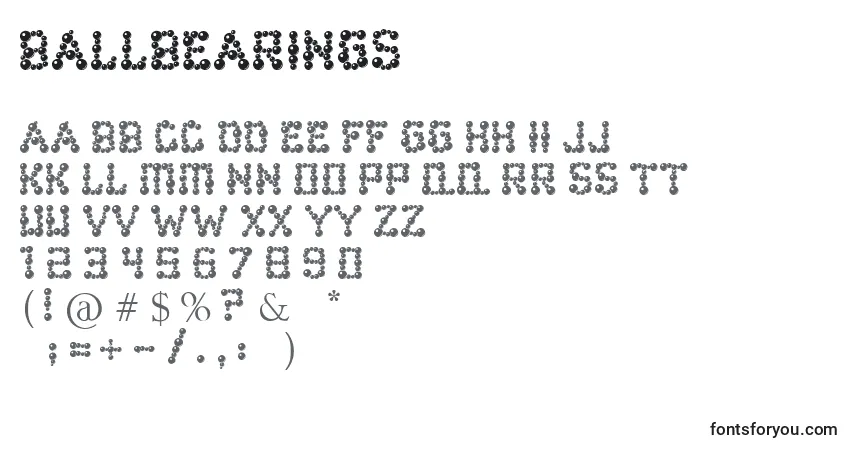 Schriftart Ballbearings – Alphabet, Zahlen, spezielle Symbole