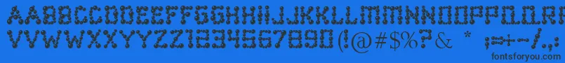 フォントBallbearings – 黒い文字の青い背景