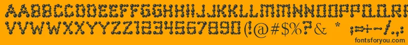 Ballbearings-Schriftart – Schwarze Schriften auf orangefarbenem Hintergrund